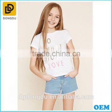 Hot sale Light blue Little girls denim shorts wholesale