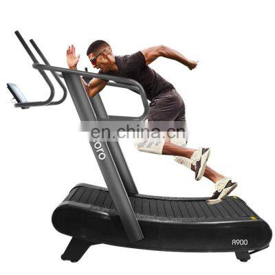 Best quality commercial gym running machine curved manual treadmill with high end instrument high speed treadmill