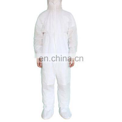 Type 5B/6B CAT III EN13034 EN13982 Disposable safety suit protective clothing  with shoe cover medical coveralls