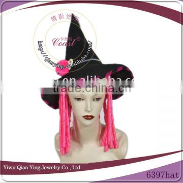 pink festival party hair wig hat for adults