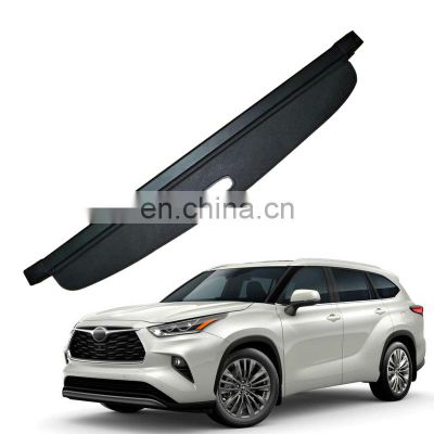 Cargo Cover Black Cargo Security Shield Luggage Shade Rear Trunk Cover For Toyota Highlander 2020 2021