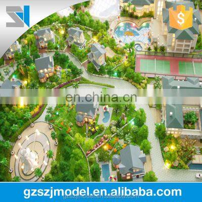 Landscape model making with miniature building model, 3d physical model from Guangzhou