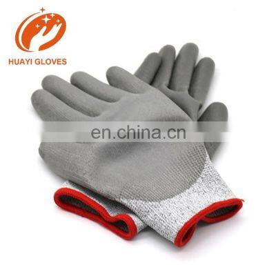 Huayi Cut Resistant CE Level 5 Cheap pu Palm Coating Anti-cut Gloves photo-5