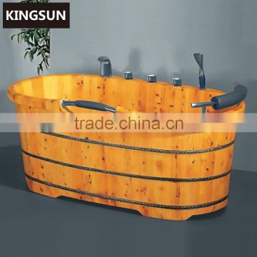 New Design Freestanding Indoor Portable 1 Person Whirlpool Wooden Bath Tub K-9509