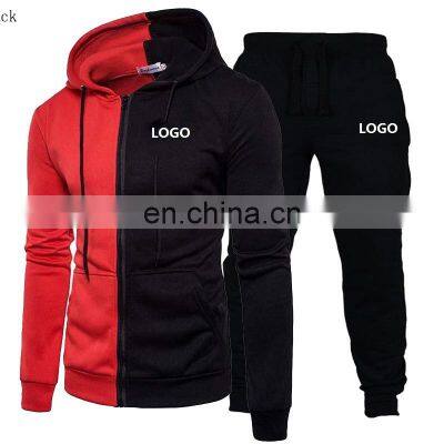 Factory customized spring and autumn casual zipper cardigan suit plus size sports 2 piece set