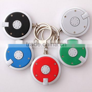 Round flashlight keychain