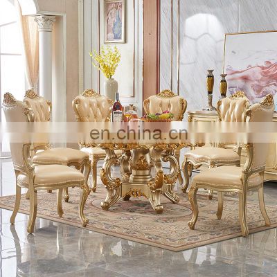 Hot sale dining table set Classic design Royal dining tables dining chairs