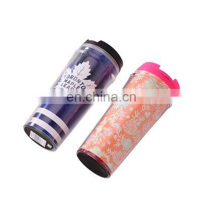 Hot Sale Plastic Travel Mugs Coffee 450ml Custom Paper Insert photo-3