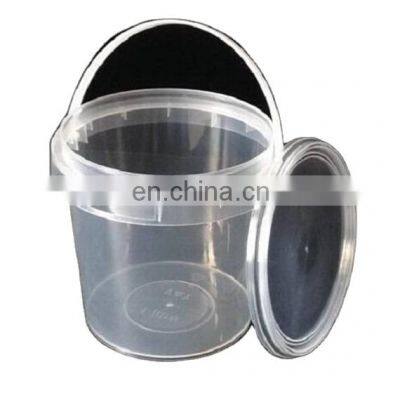 округлая пластиковая ведро с ручкой и крышкой для еды с экологически чистой функцией