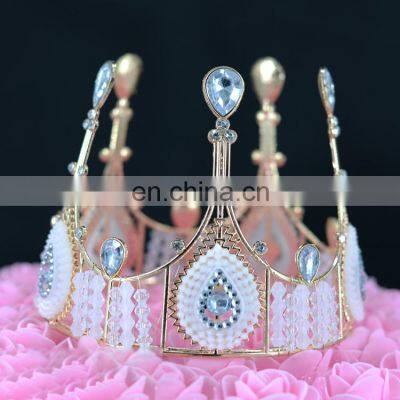 Vintage Style Bridals Crown Tiaras Crystal Rhinestone Decor for Wedding Party Bakery Cake Topper Crown