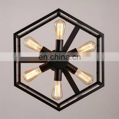 Amazon Farmhouse Light Fixtures Ceiling, Semi Flush Mount Close to Ceiling Light Fixture Industrial Wood Chandelier Lighting photo-2
