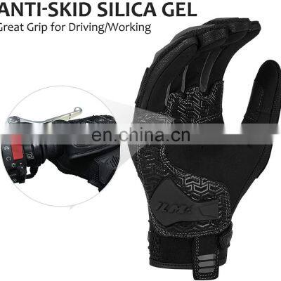 Customized Carbon Fiber Long Factory Touchscreen Full Finger Knuckle Protection Anti Slip Motorcycle Racing Gloves photo-4