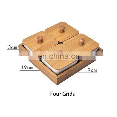 Hot Selling Divided Premium Kitchen Household Bamboo Storage Tray With Lids PantryOrganizer Kitchen & Tabletop photo-5