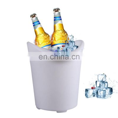 Wine and Beverage Coolers Rechargeable Light Up Beer Cooler Plastic Wine Ice Bucket Tongs Double-layer Hotel Bar Wine Bucket