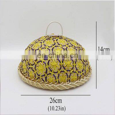 Hot Sale Colorful Bamboo Food Cover Tray With Dome Mesh Vietnam Supplier photo-4