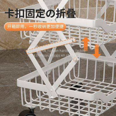 Floor Multi - Layer Movable Kitchen Shelf Vegetable Rack Toilet Storage Rack photo-4