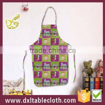 Fancy Printed Plastic disposable bib style kitchen apron