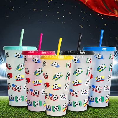 World Cup football soccer gifts Color Changing Cups Plastic Tumblers