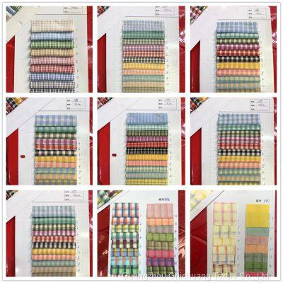 Large Stock Supply of Japanese and Korean Checkered Striped Yarn-dyed Professional Shirt and Skirt Fabrics photo-3