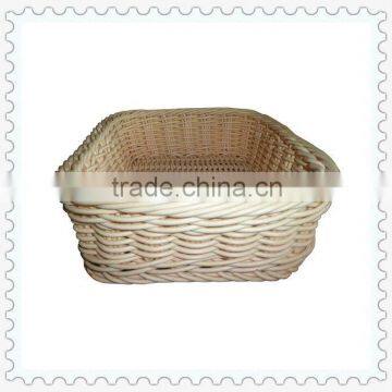 rectangular pe pp wicker woven plastic basket