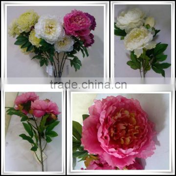 Artificial mix color blossom peony combination