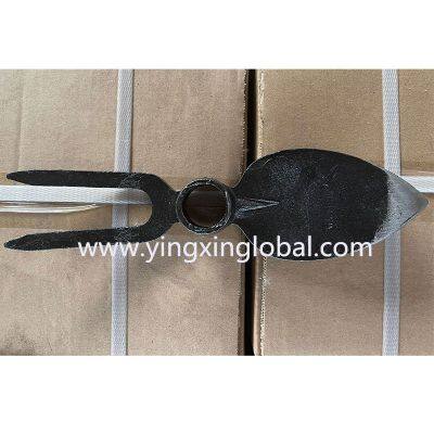 30020105 round hole eye two tines peach heart type vegetable courtyard Forged digging fork-hoe garden hoe