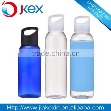 Plastic mineral water bottle with silicone sleeve