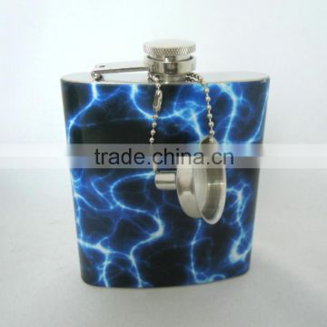 Wholesale embossed promotion customed logo stainless steel water hip flask