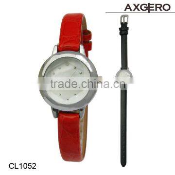 2015 trendy promotional PU band women watches with Japan Movt quartz with CE&RoHS certificate