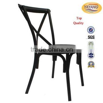 Factory Price Stackable Metal Frame Modern Wedding Black Cross Back Chair Supplier's Choice photo-4