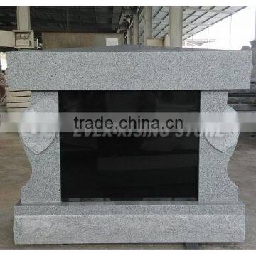 New design four niche granite Columbarium with Rose Carving