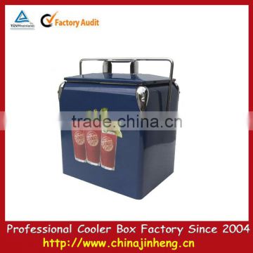 Mini retro metal portable ice chest