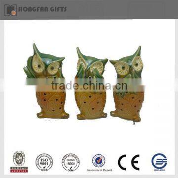 LED harvest festival ceramic owl light set