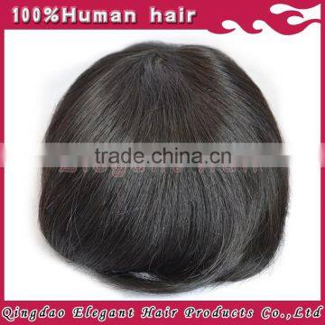 Unprocessed indian remy human hair 100% density natural color swiss lace Straight Hair piece