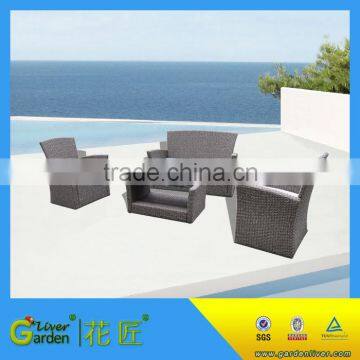 3pcs modern bistro set metal rattan furniture