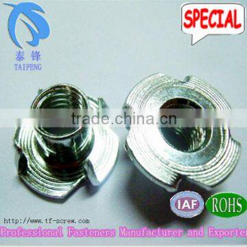 machine zinc plated and tee-nuts with 4 pronges