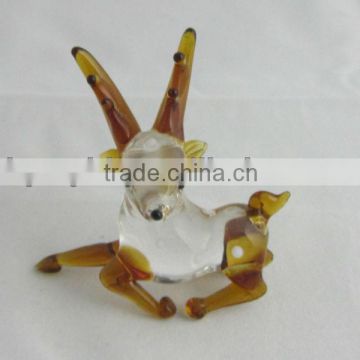 Horned Deer Shaped Glass Craft Wholesale For Promotion