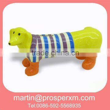 Lovely ceramic coin bank dog shape