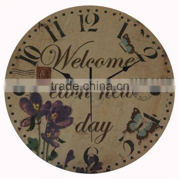 New designs vintage wood wall clock AA battery