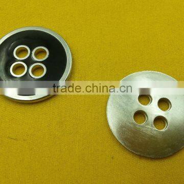 28mm Black Enamelled 4 Holes Metal Sew-on Button For Ladies Wear -- MS34727 photo-2