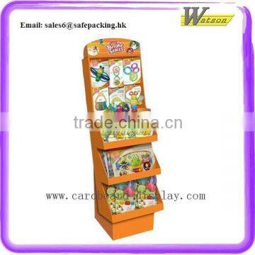 Newly design display children toys showing floor Cardboard Hook Display shelf