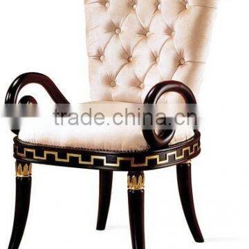 Luxury soft velvet gold side solid frame hotel chair XY3113