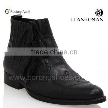 New style black cool men leather winter boot