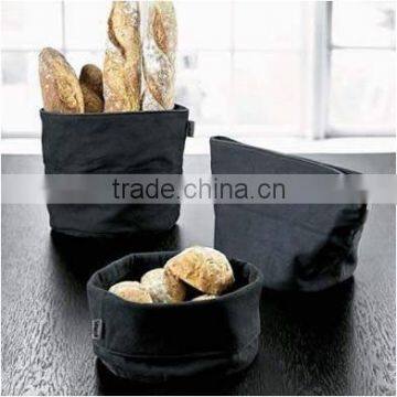 black cotton canvas bread basket