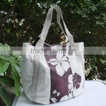 2015 new design canvas folding shopping bag portable eco friendly shopping bag made in China