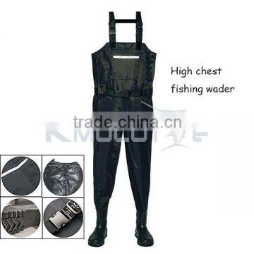 Kmucutie CHN-81206 fishing boots manufacturer fishing waders brown breathable fabric