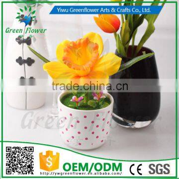 2016 Wholesale Multicolor Latex Artificial PU Flowers Narcissus Bonsai Real Touch Bouquet Wedding Bridal Decor Display Flower photo-2