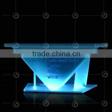 YZ-0076 Clear Acrylic Podium Night Bar Table With LED Light, Night Bar DJ Facade photo-4