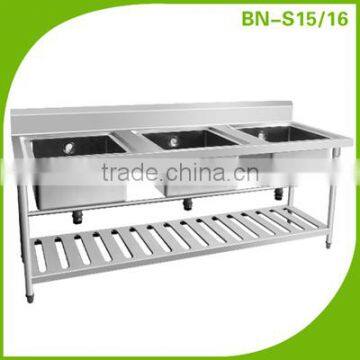 ( BN-S15, BN-S16) Cosbao price of free standing kitchen stainless steel sink with drain board