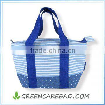 Stripe Blue Fahsion Recycling Tote Style Printed Cooler Bag